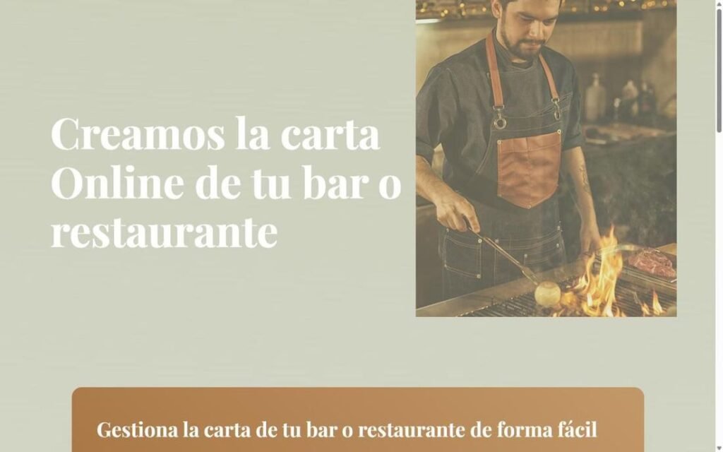 Captura de la página de inicio de Restaurantes Carta